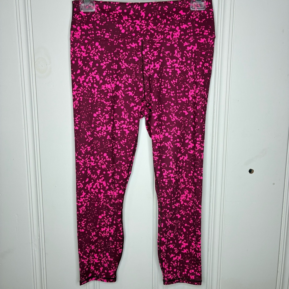 Fabletics Boost Powerhold Pink High Waisted Active Wear Leggings Comp Fabric Med